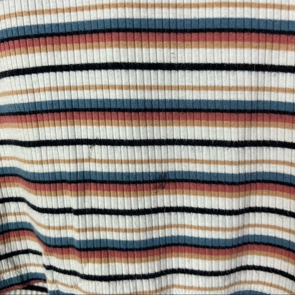 Hollister Colorful Stripe Ribbed Long Sleeve T-Shirt L - Picture 4 of 4
